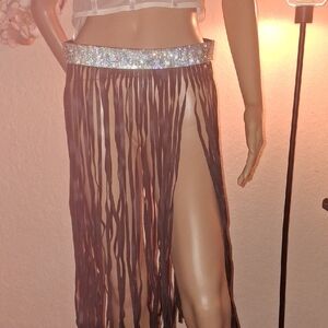 Elegant Black Fringe Belt